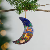 Painted Moon Paper Mache Ornament