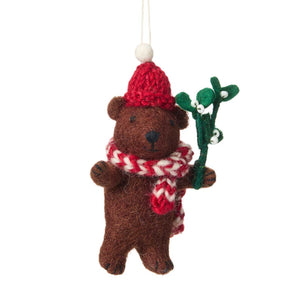 Mistletoe Bear Christmas Ornament