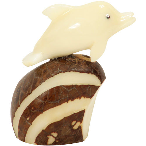 Dolphin Tagua Nut Figurine