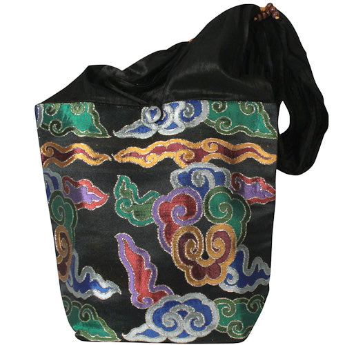 Large Silk Brocade Shoulder Bag from India-0