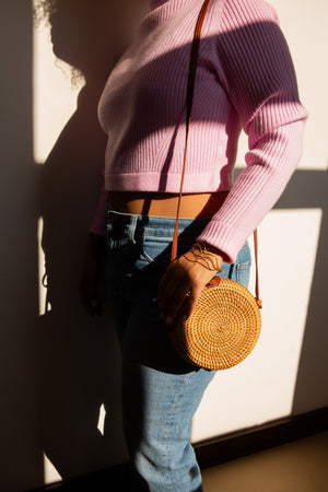Rattan Round Bag