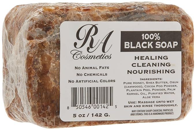 African Black Soap Bar - Unscented, 5 oz