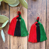 African Pride Tassel Earrings-3