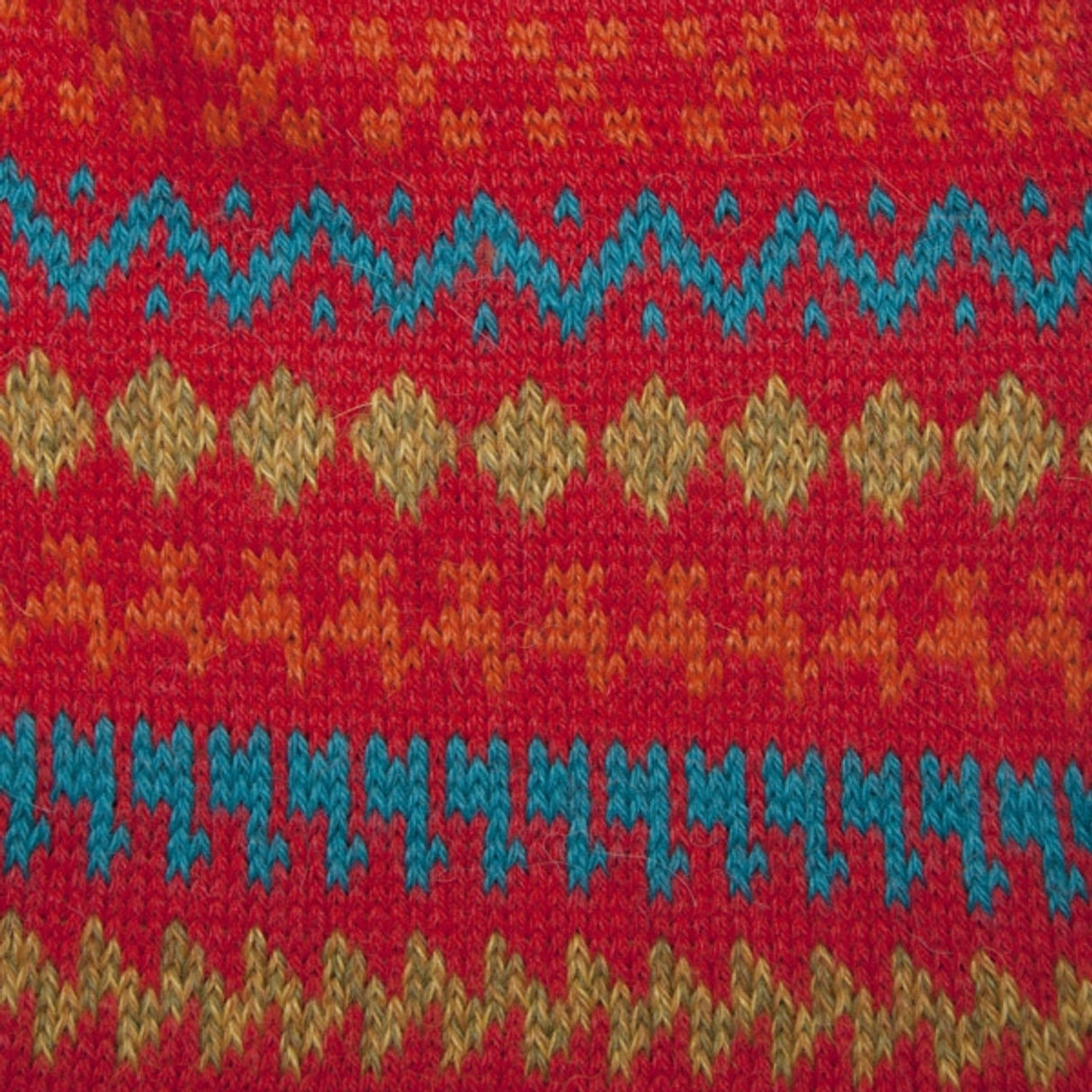 Alpaca 100% Scarf Red Shades 8" x 78" Faire-Isle