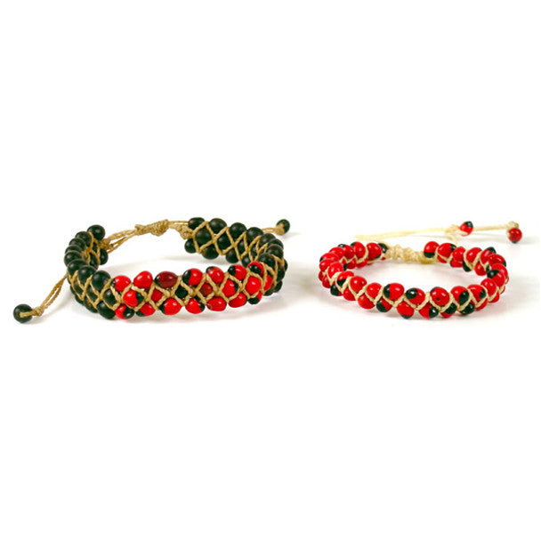 Amazon Huayruro Jungle Seed Bracelet Three Rows Hand Made