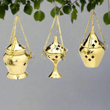 Assorted Brass Hanging Incense Burner  3.75" - 3 pcs-0