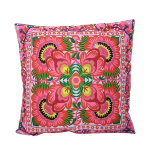 Frida Flower Embroidered Mexican Flower Boho Cushion - Thailand