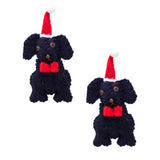 Black Labrador Santa Handmade Felt Ornaments, Set of 2