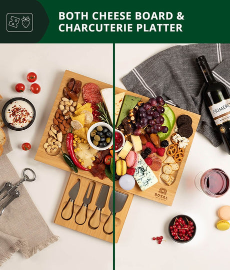 Cheese Board Set with Knives, 16.5“ x 11”-3