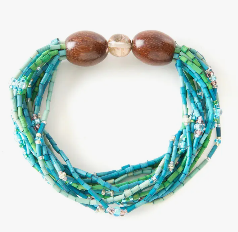 Calypso Multi-Strand Zulugrass & Acacia Wood Bracelet