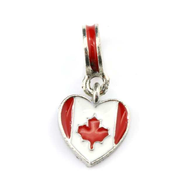 Canadian Flag on Heart Charm-0