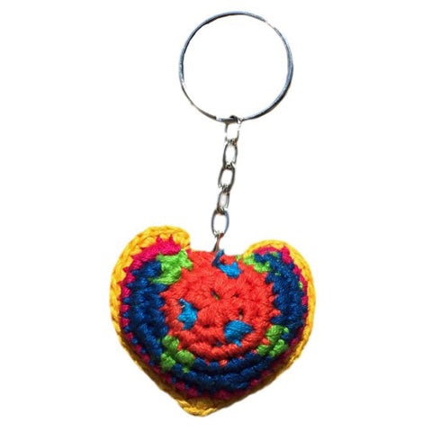 Crocheted Heart Key Chain from Guatemala