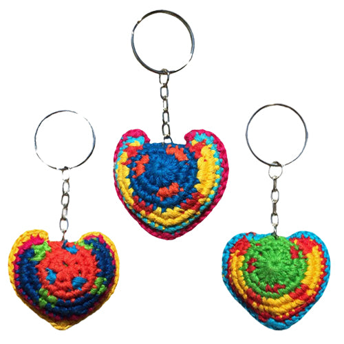 Crocheted Heart Key Chain from Guatemala