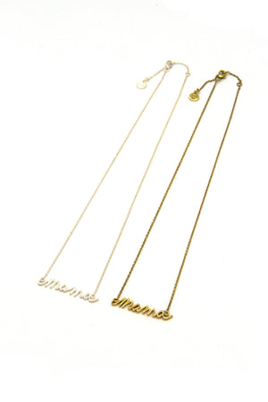 Mama Script Necklace
