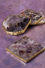 Dazzle Amethyst Coasters, Set of 4