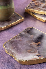 Dazzle Amethyst Coasters, Set of 4