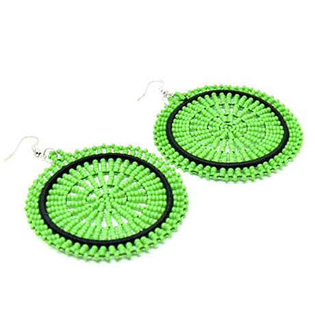 Duara Beaded Green Earrings-1