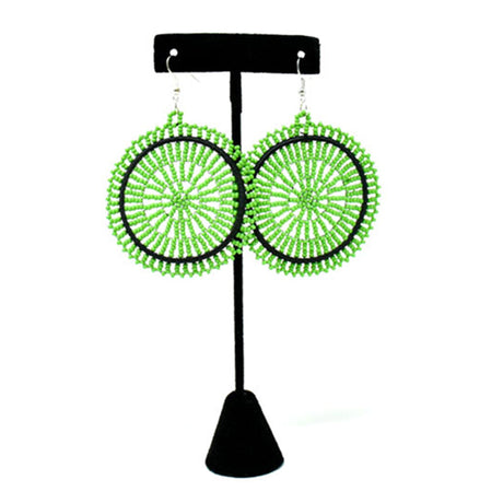 Duara Beaded Green Earrings-0