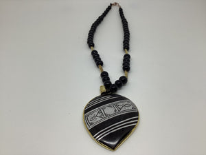 Tuareg ebony silver necklace