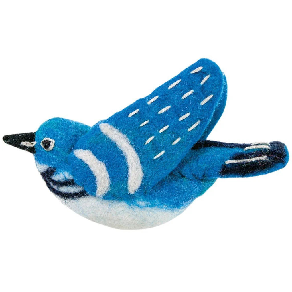 Felt Bird Garden Ornament - Cerulean Hummingbird