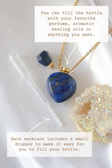 Royal Bottle | 24K Natural Lapis Lazuli Crystal Bottle Necklace-1