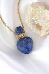 Royal Bottle | 24K Natural Lapis Lazuli Crystal Bottle Necklace-0