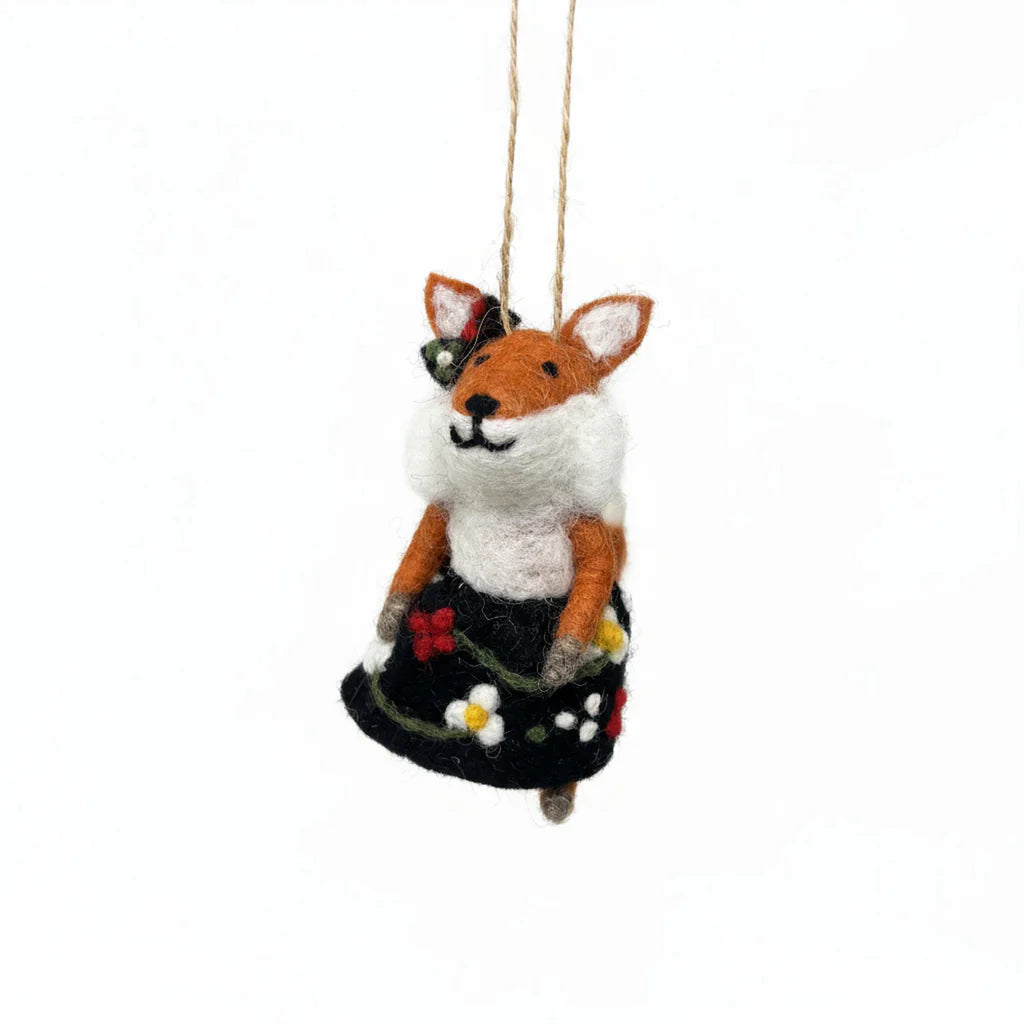 Foxy Frau Felt Ornament`