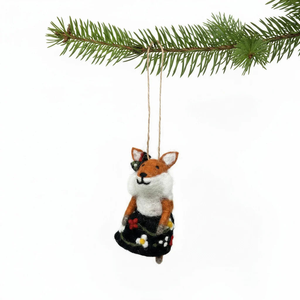 Foxy Frau Felt Ornament`