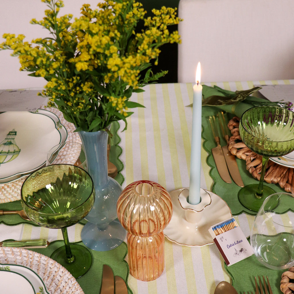 Frosted Blue Haze Vase - Pair