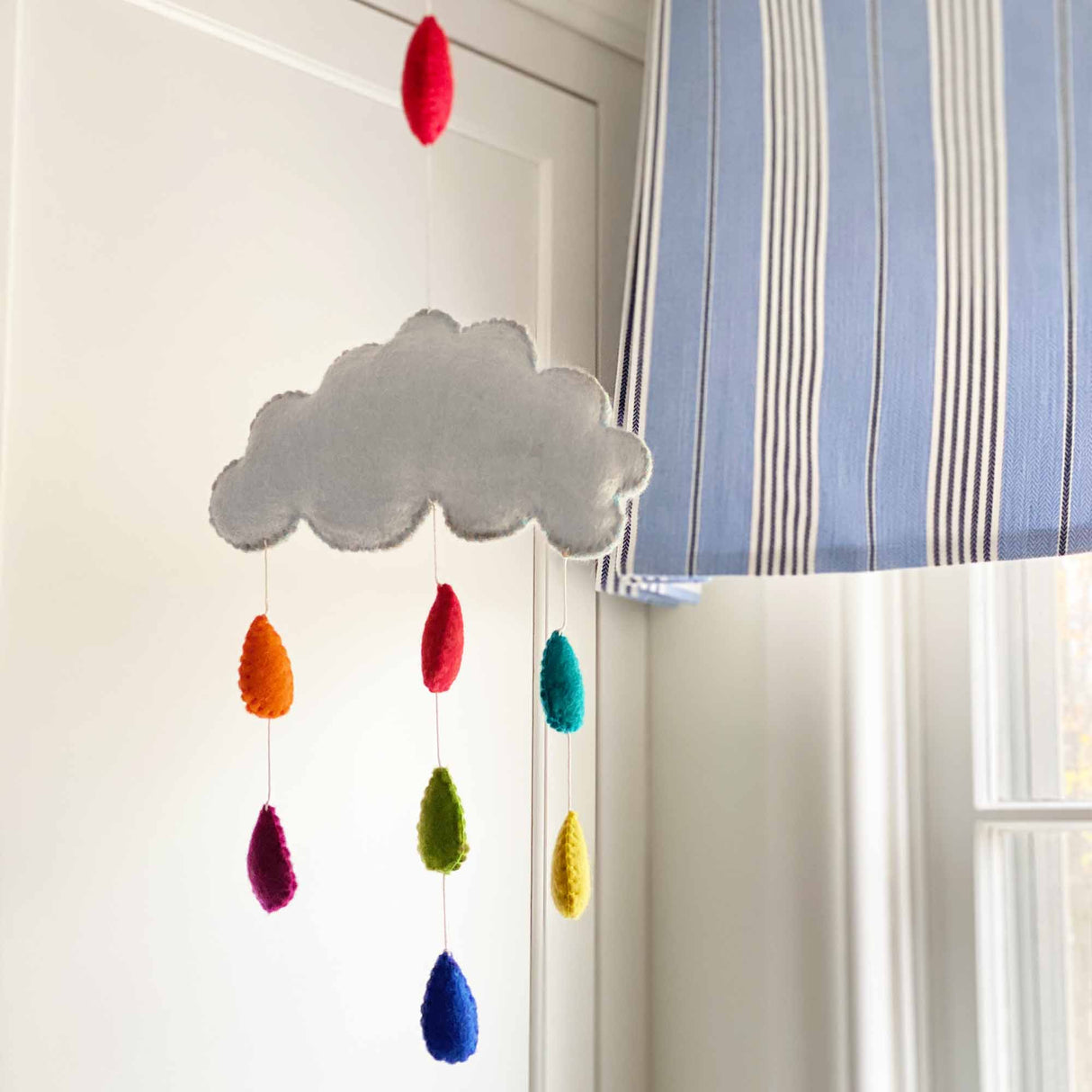 Rainbow Raindrops Felt Mobile Hanging Room Decor