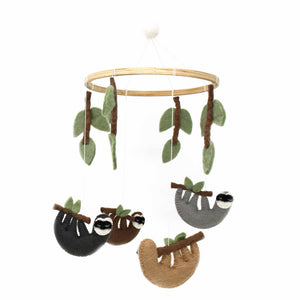 Hand Crafted Felt Sloth Mobile Room Decor Nursery