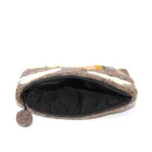 Hand Crafted Felt: Llama Pouch