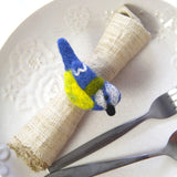 Napkin Rings, Set of 4 Birds - Yellow/Blue