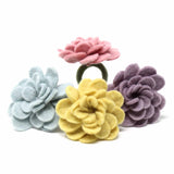 Hand-felted Zinnia Napkin Rings, Set of Four Colors