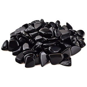 Black Obsidian tumbled stones 1 lb-0