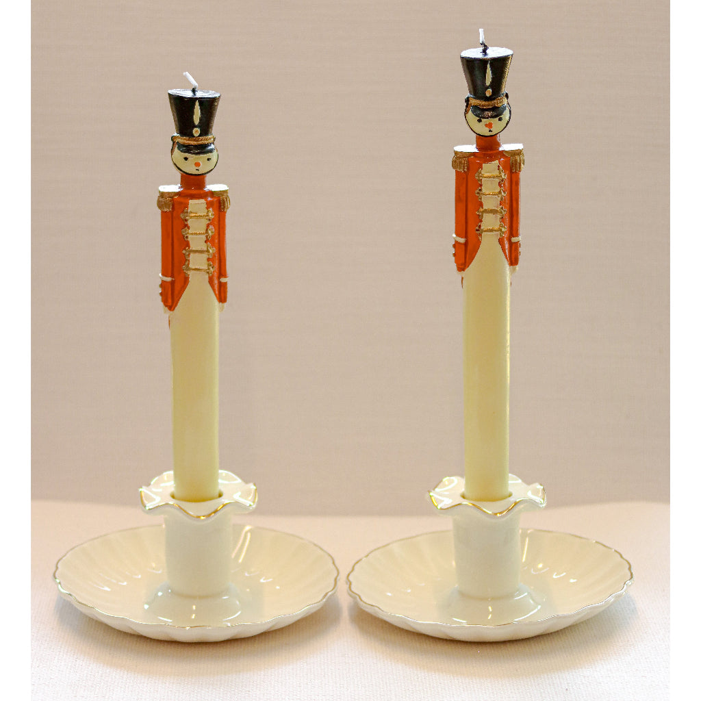 Gilded Cream Candle Holder - Pair