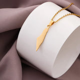 Enameled Palestine Flag Map Chain Necklace Stainless Steel 18K Gold Plated-8