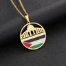 Enameled Palestine Flag Map Chain Necklace Stainless Steel 18K Gold Plated-11