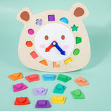 Bear Puzzle Wooden Clock Toy-2