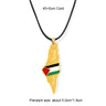 Enameled Palestine Flag Map Chain Necklace Stainless Steel 18K Gold Plated-14