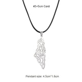 Enameled Palestine Flag Map Chain Necklace Stainless Steel 18K Gold Plated-17