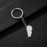 Enameled Lebanon Flag Map Charm Keychain Stainless Steel 18K Gold Plated Key Chain-16