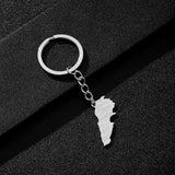 Enameled Lebanon Flag Map Charm Keychain Stainless Steel 18K Gold Plated Key Chain-10