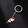 Enameled Lebanon Flag Map Charm Keychain Stainless Steel 18K Gold Plated Key Chain-8