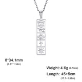 Eye of Horus Ankh Cross Necklace Egyptian Cartouche Hieroglyph Stainless Steel Pendant -6