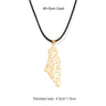 Enameled Palestine Flag Map Chain Necklace Stainless Steel 18K Gold Plated-16