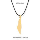 Enameled Palestine Flag Map Chain Necklace Stainless Steel 18K Gold Plated-33