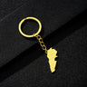 Enameled Lebanon Flag Map Charm Keychain Stainless Steel 18K Gold Plated Key Chain-11