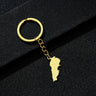 Enameled Lebanon Flag Map Charm Keychain Stainless Steel 18K Gold Plated Key Chain-6