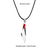 Enameled Palestine Flag Map Chain Necklace Stainless Steel 18K Gold Plated-19